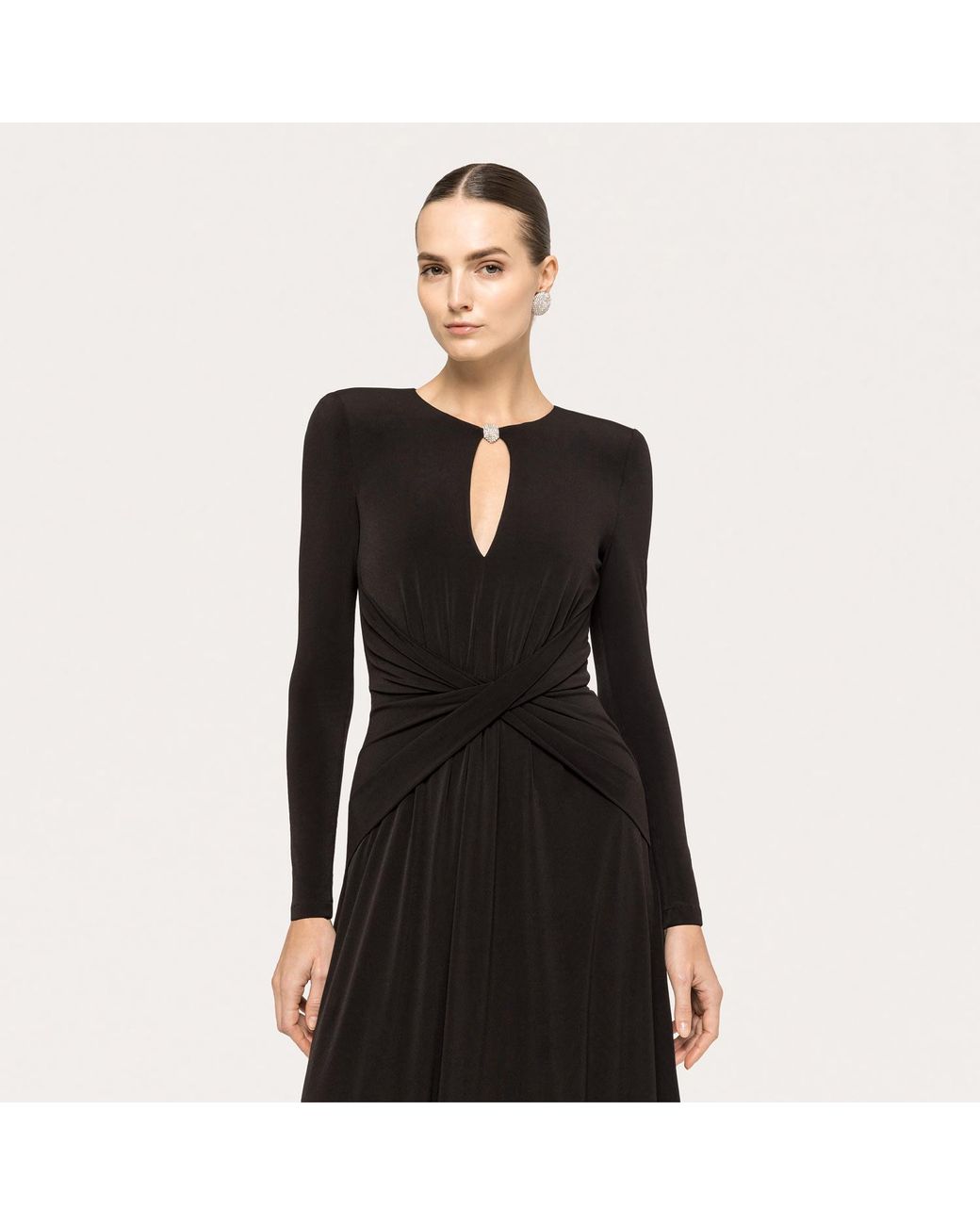 Nissa Black Crystal-Detail Maxi Dress
