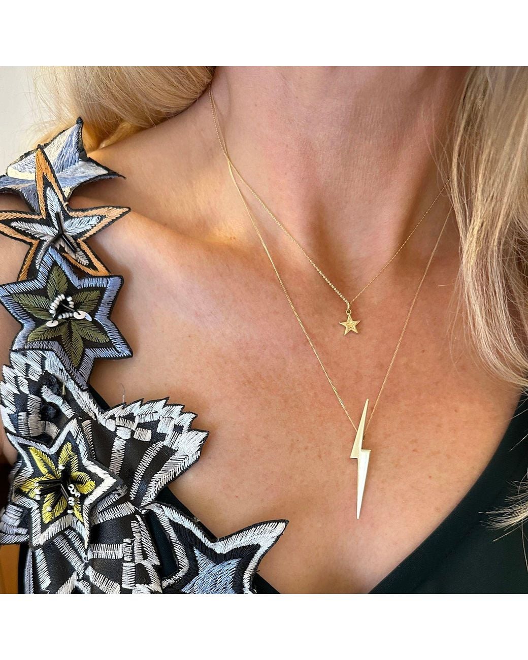 Edge Only Metallic Mini Megastar Pendant 18Ct Vermeil