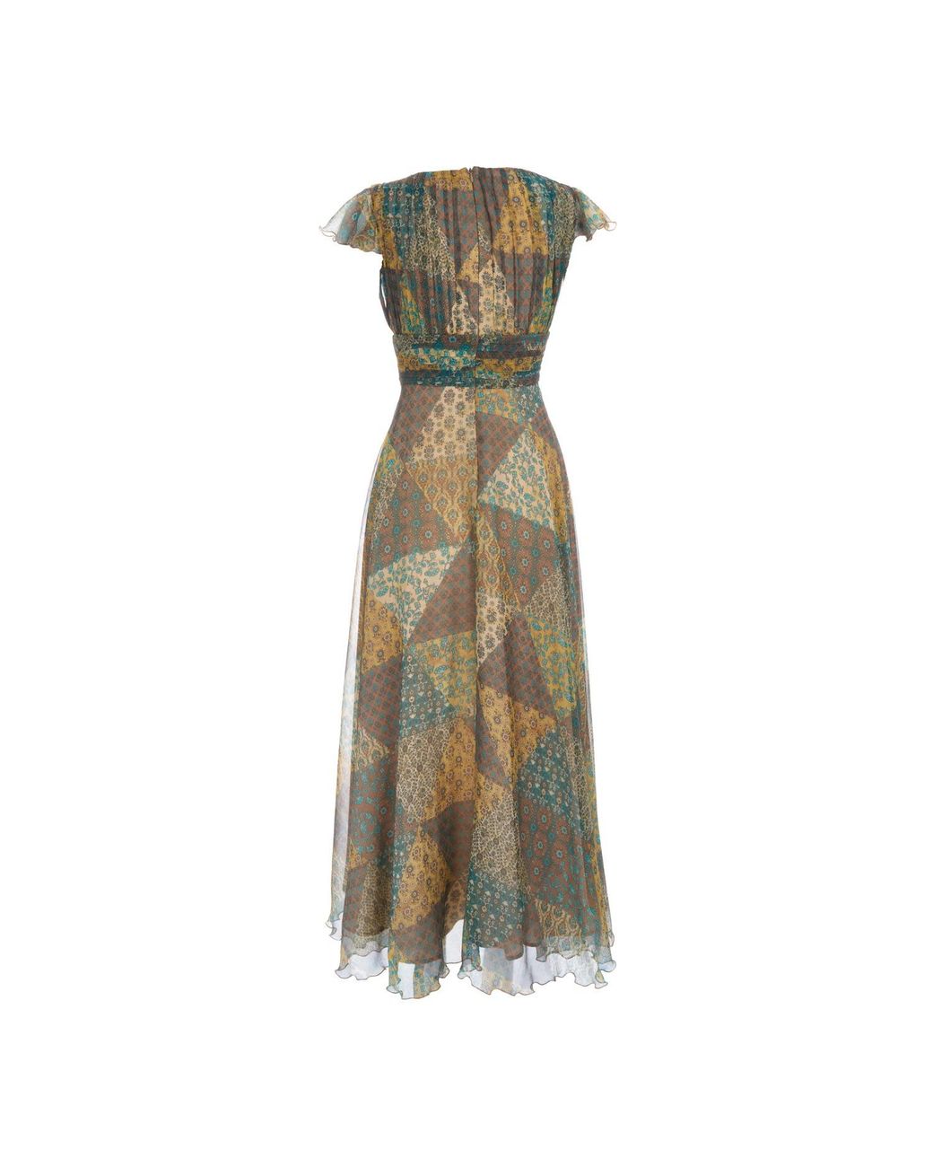 Sofia Tsereteli Green Crepon Silk Dress