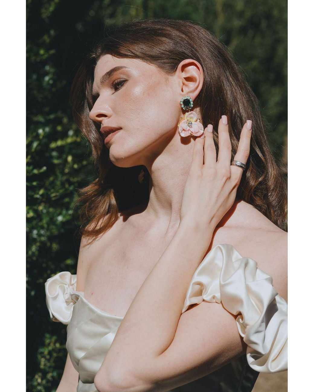 The Pink Reef Pink Emerald Light Pansy Earring