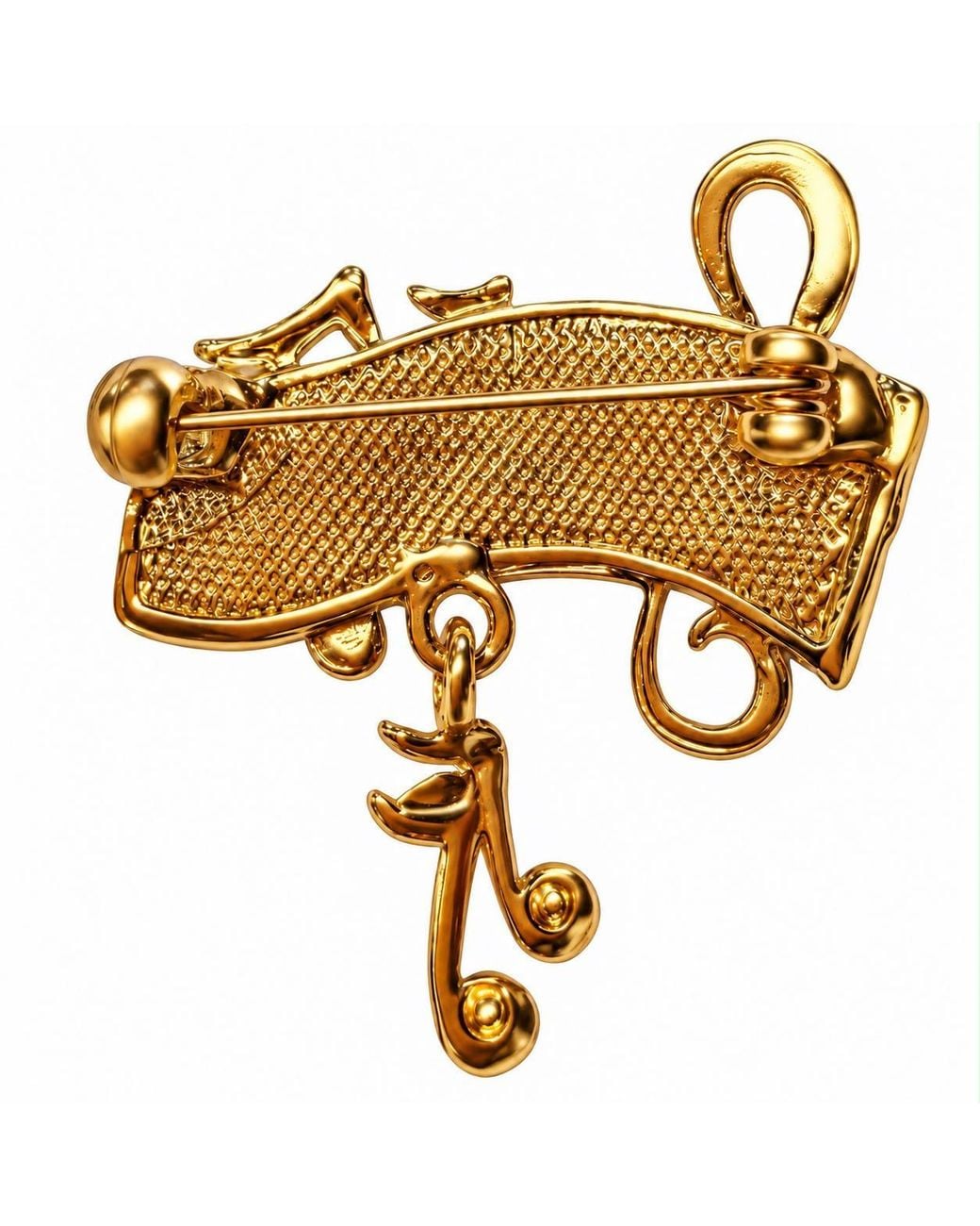 By Ozge Orange Joyful Rhythm Multicolour Enamel Musical Notes-Plated Statement Brooch