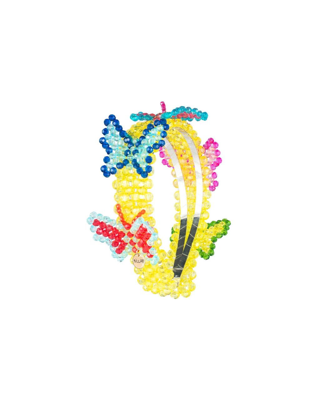 Tillie Beads Yellow Butterfly Garden Bead Headband