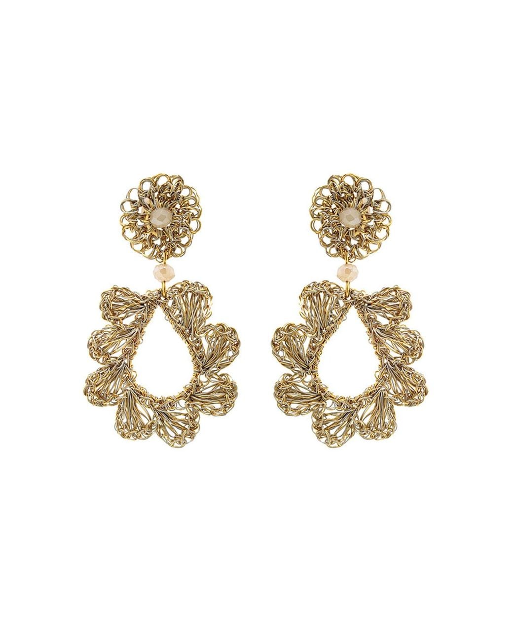 Lavish by Tricia Milaneze Metallic Vintage Audrey Dangle Handmade Crochet Earrings