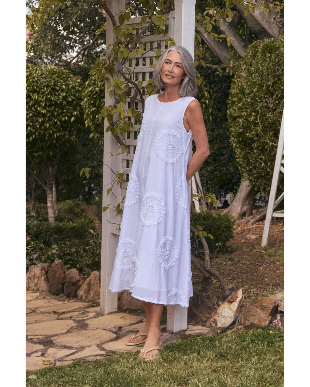 Adrift Clothing White Suzie Reversible Swing Dress