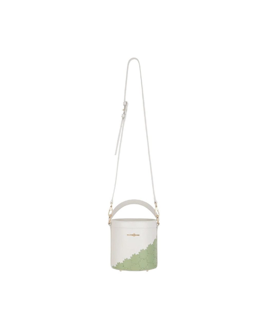 Orange Cube White Quilted Impressions Bucket Bag