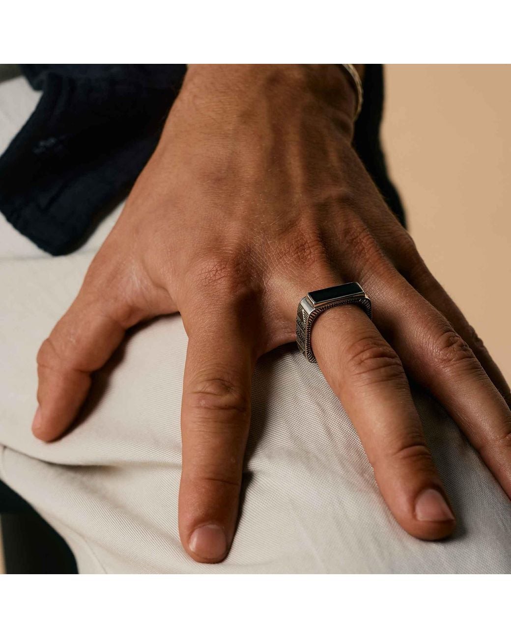 Charlotte's Web Jewellery Black Zapoteca Signet Ring for men