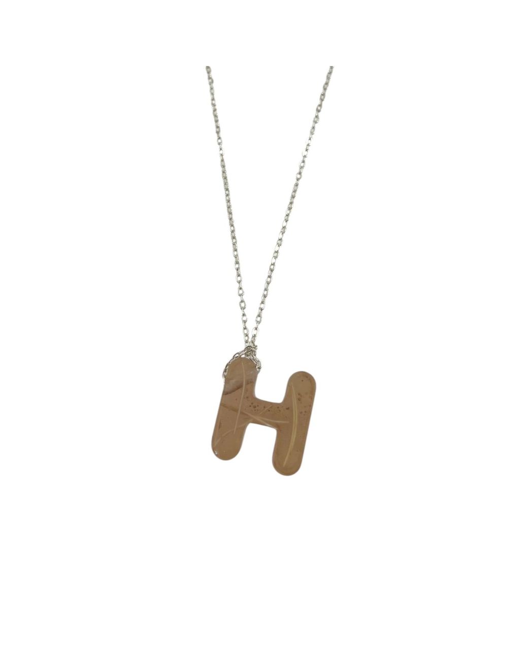 Bio-Trimmings Metallic Initial Bio-Gem Necklace Sienna