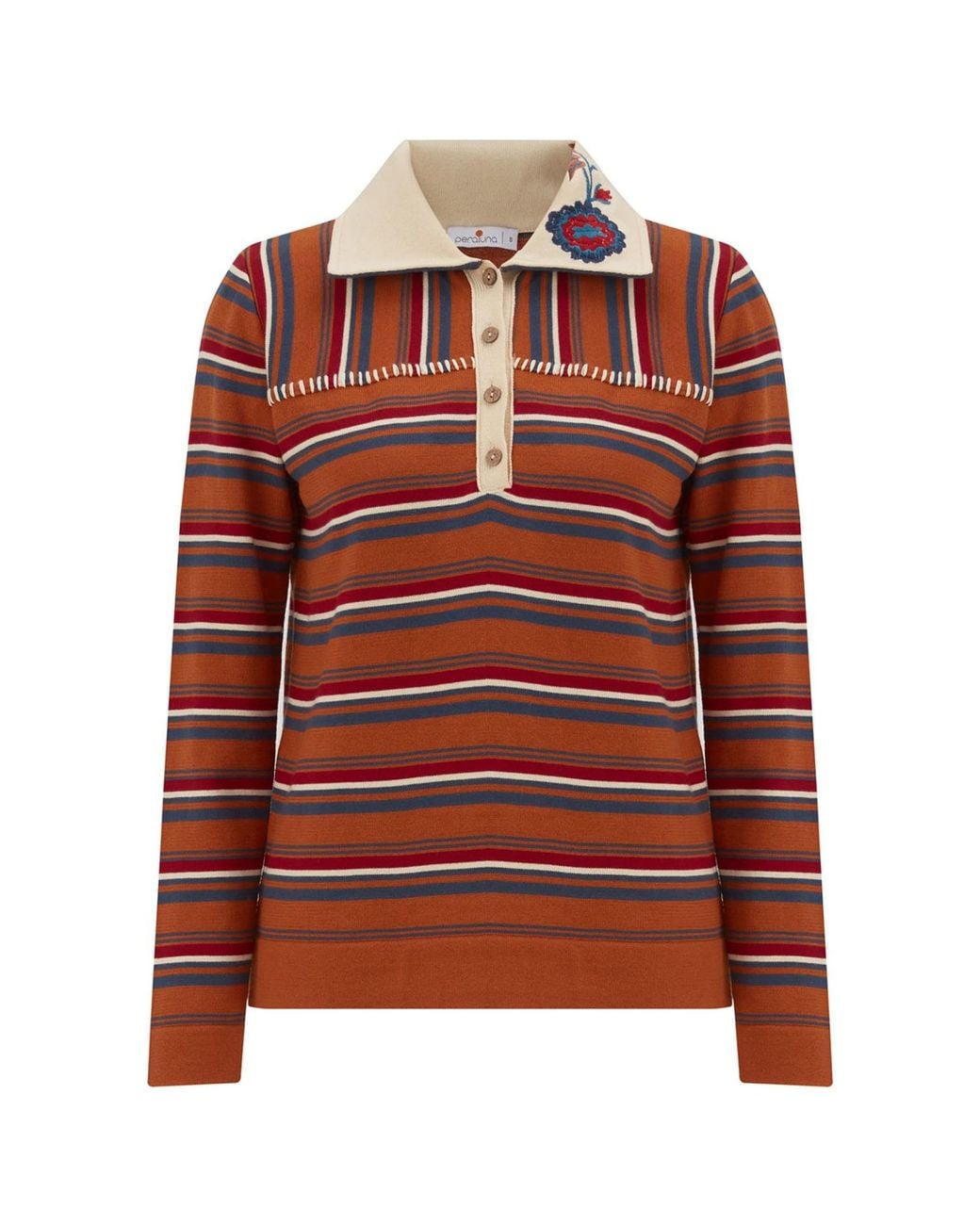 Peraluna Harper Fine Embroidered Knitted Blouse