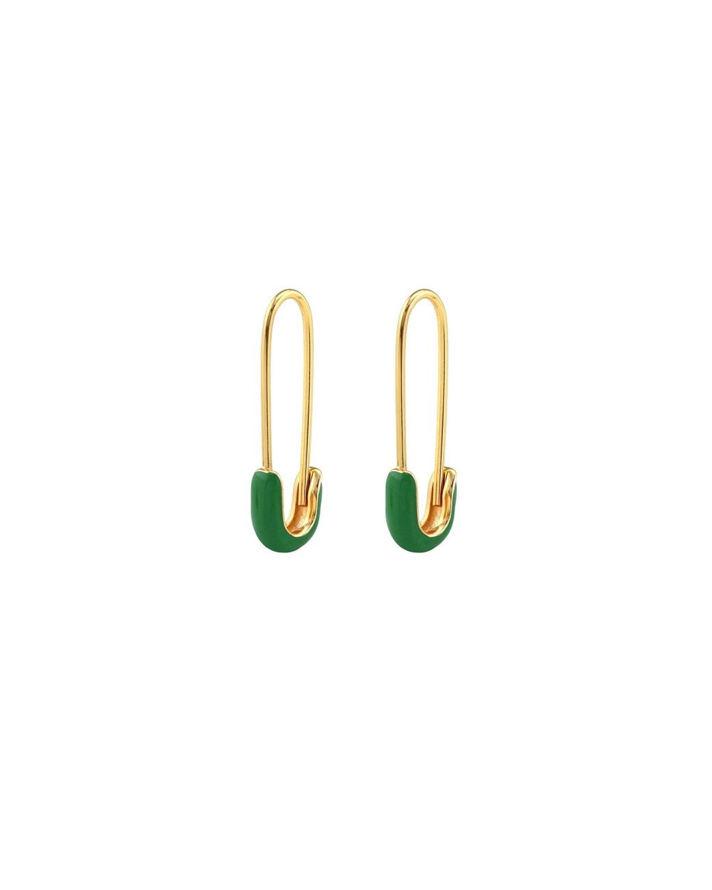 Kris Nations Pink Safety Pin Enamel Hoop Earrings