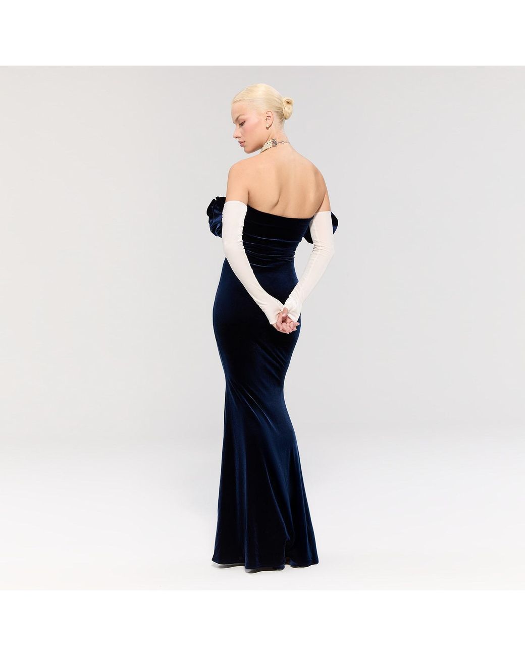Nur Karaata Blue Versailles Rose N & W Gown