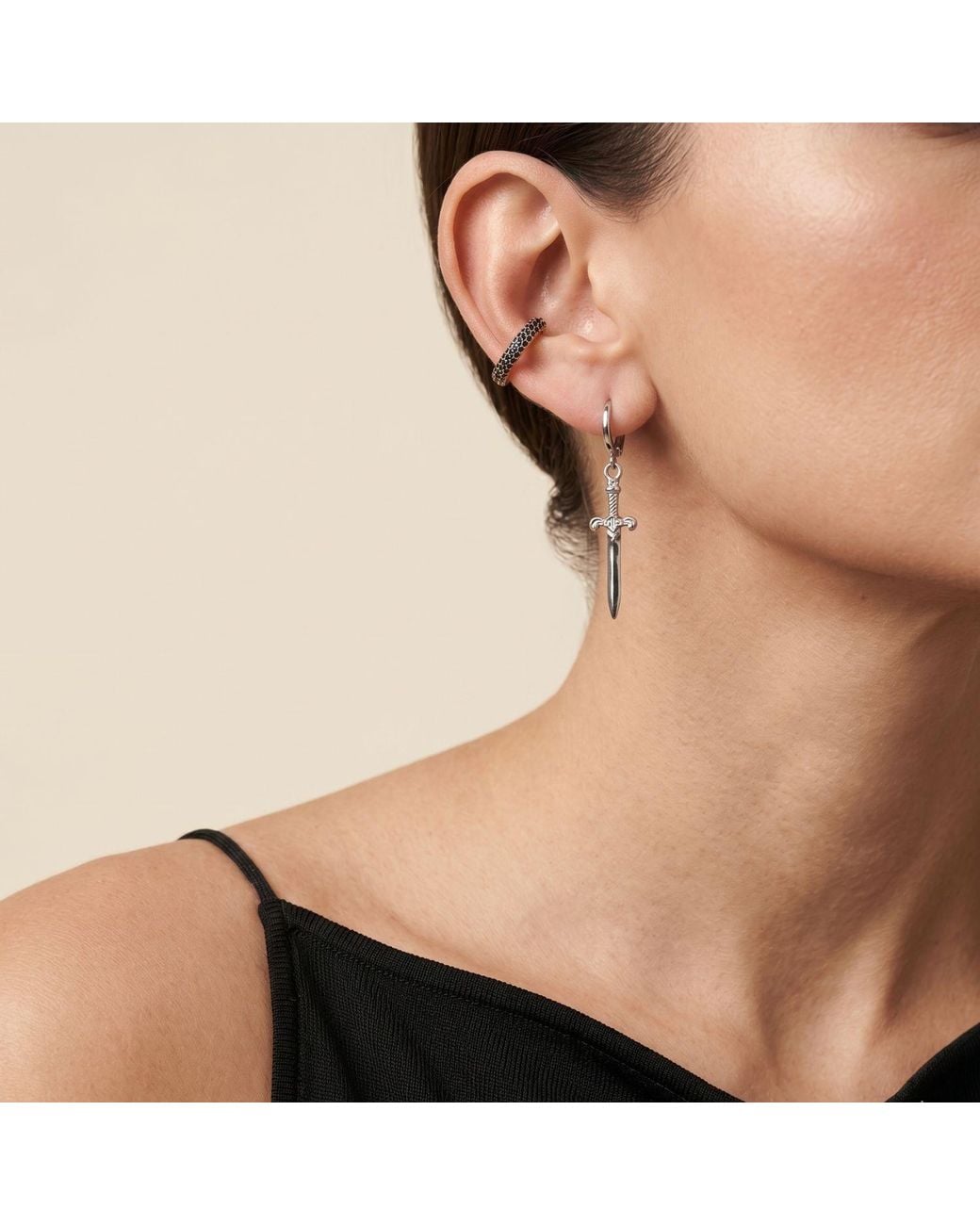 Jaredjamin Metallic Macbeth Dangle Earrings