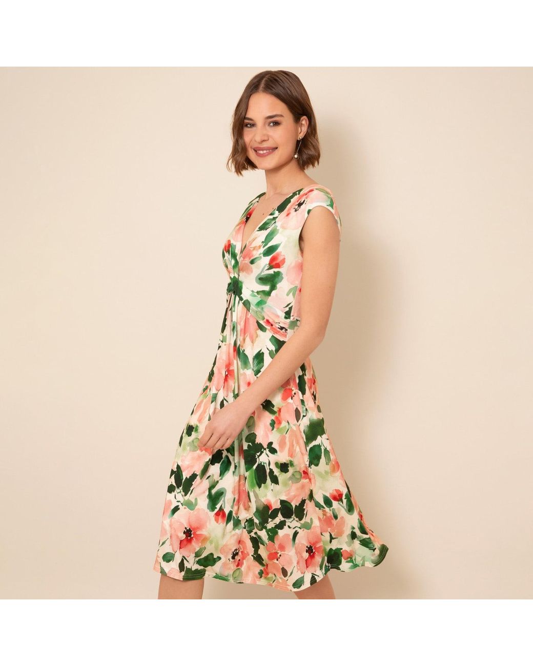 Alie Street London Green Renee Knot Dress Peony
