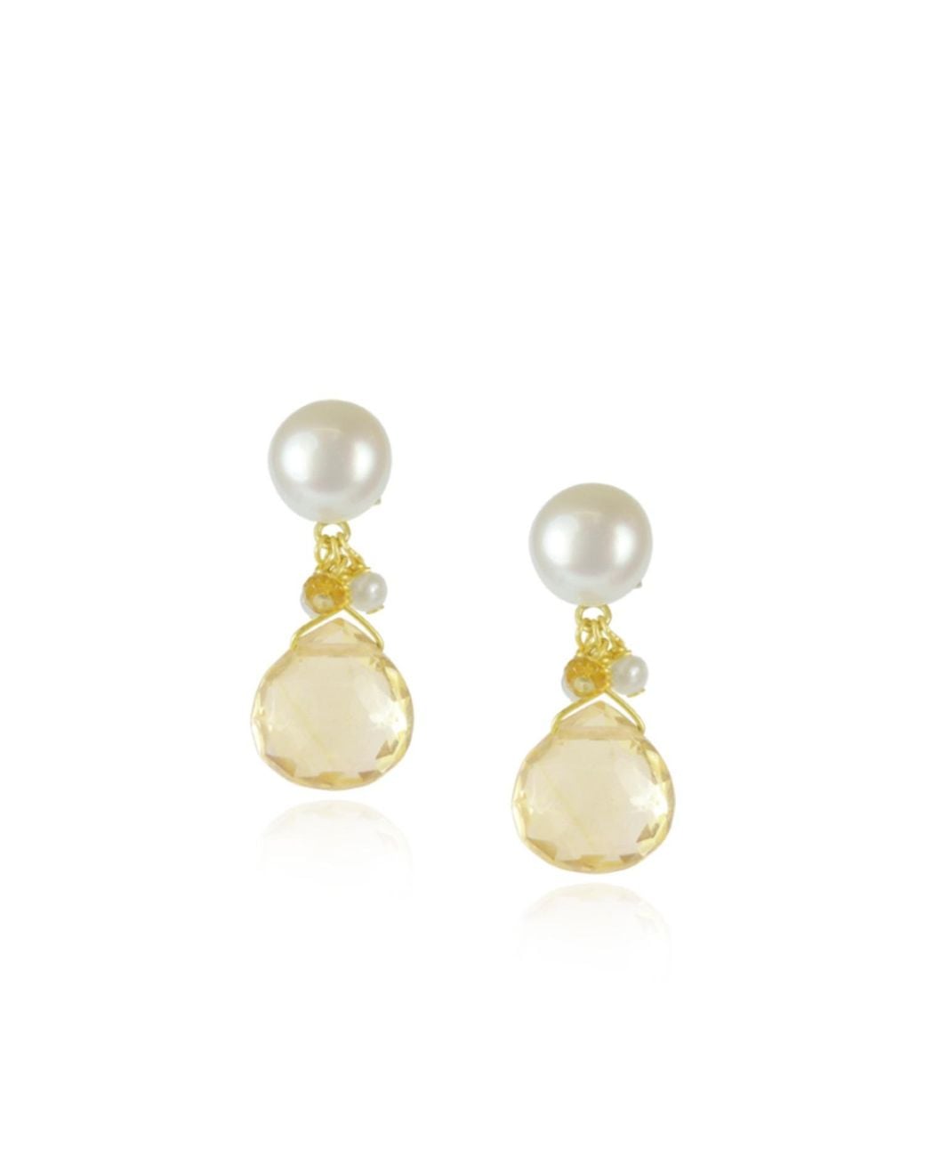 MOUNIR LONDON Metallic Citrine Drop Earrings