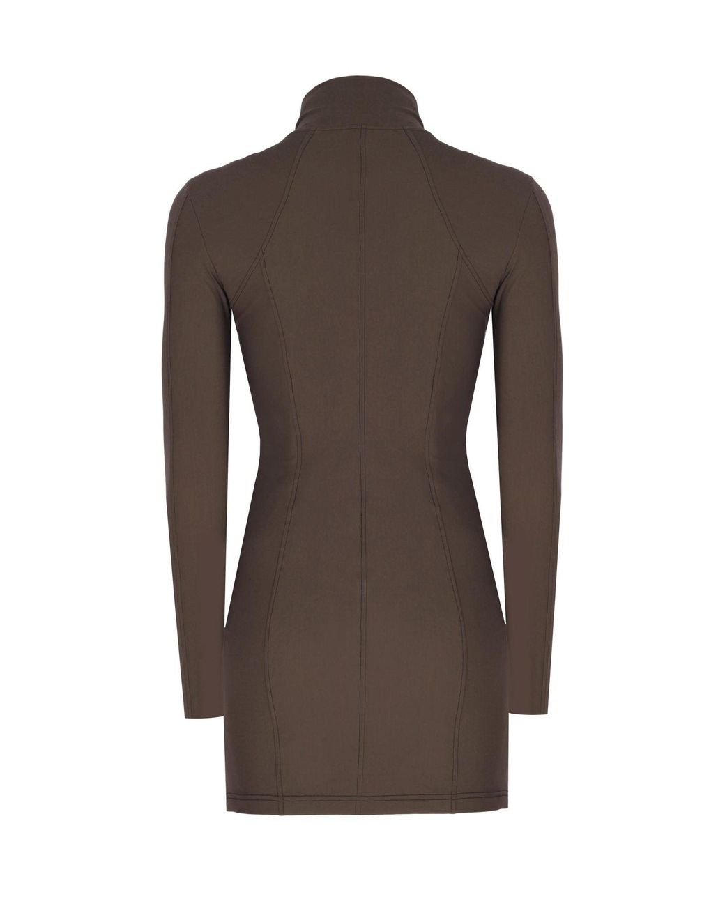 No'design Brown Zip-Up Khaki Mini Dress