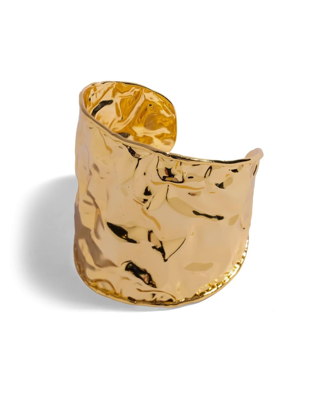 Ebru Jewelry Metallic Molten Wave Wide Statement Cuff Bracelet