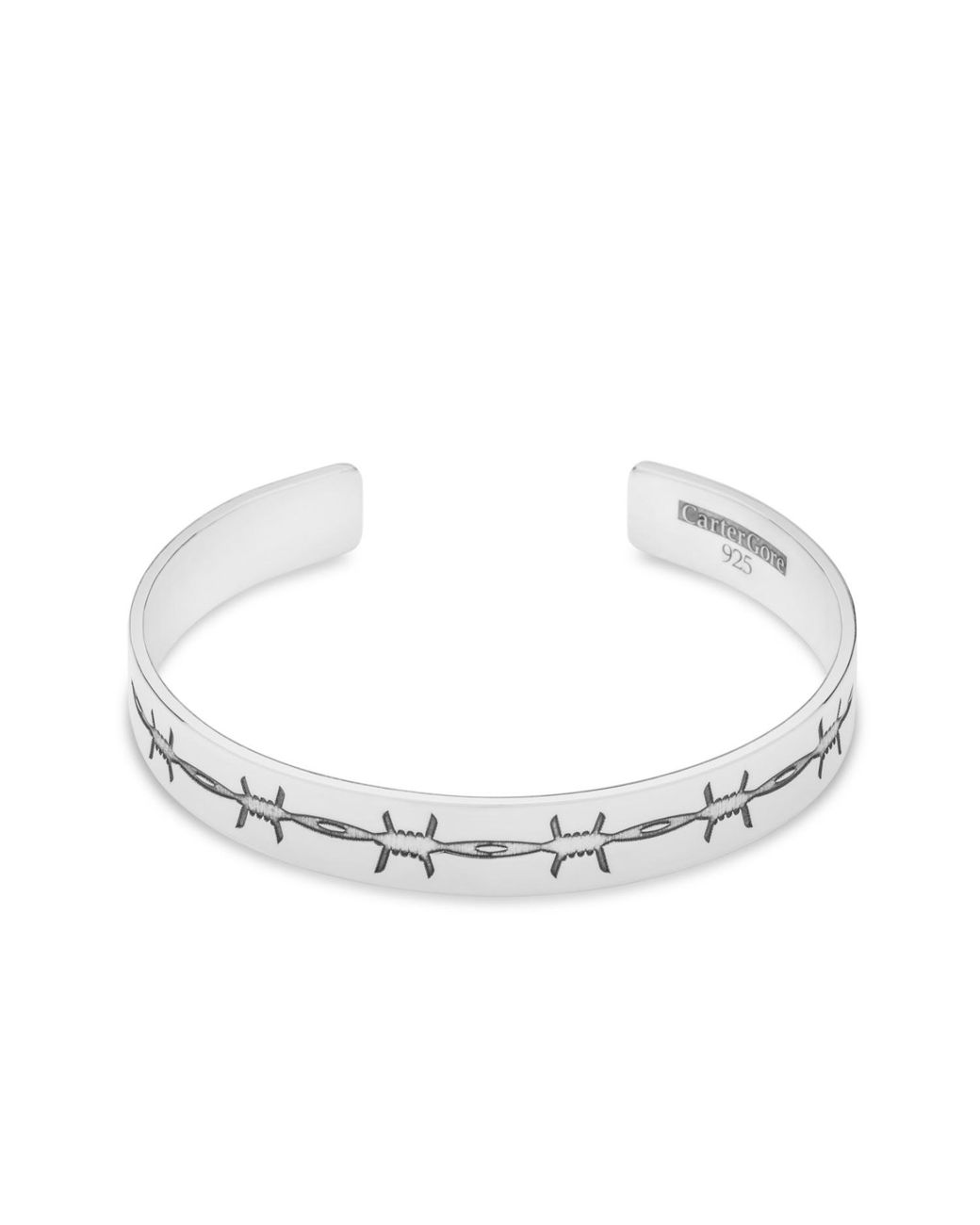 CarterGore Metallic Sterling Etched Barbed Wire Bangle Small Size