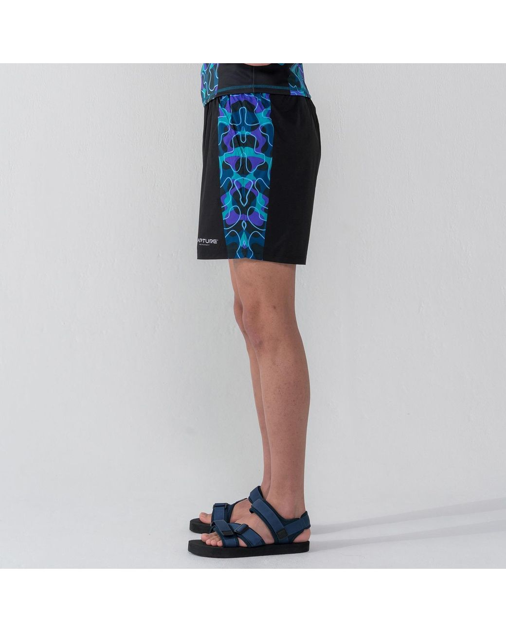 Kapture Blue Neo City Camo Shorts for men