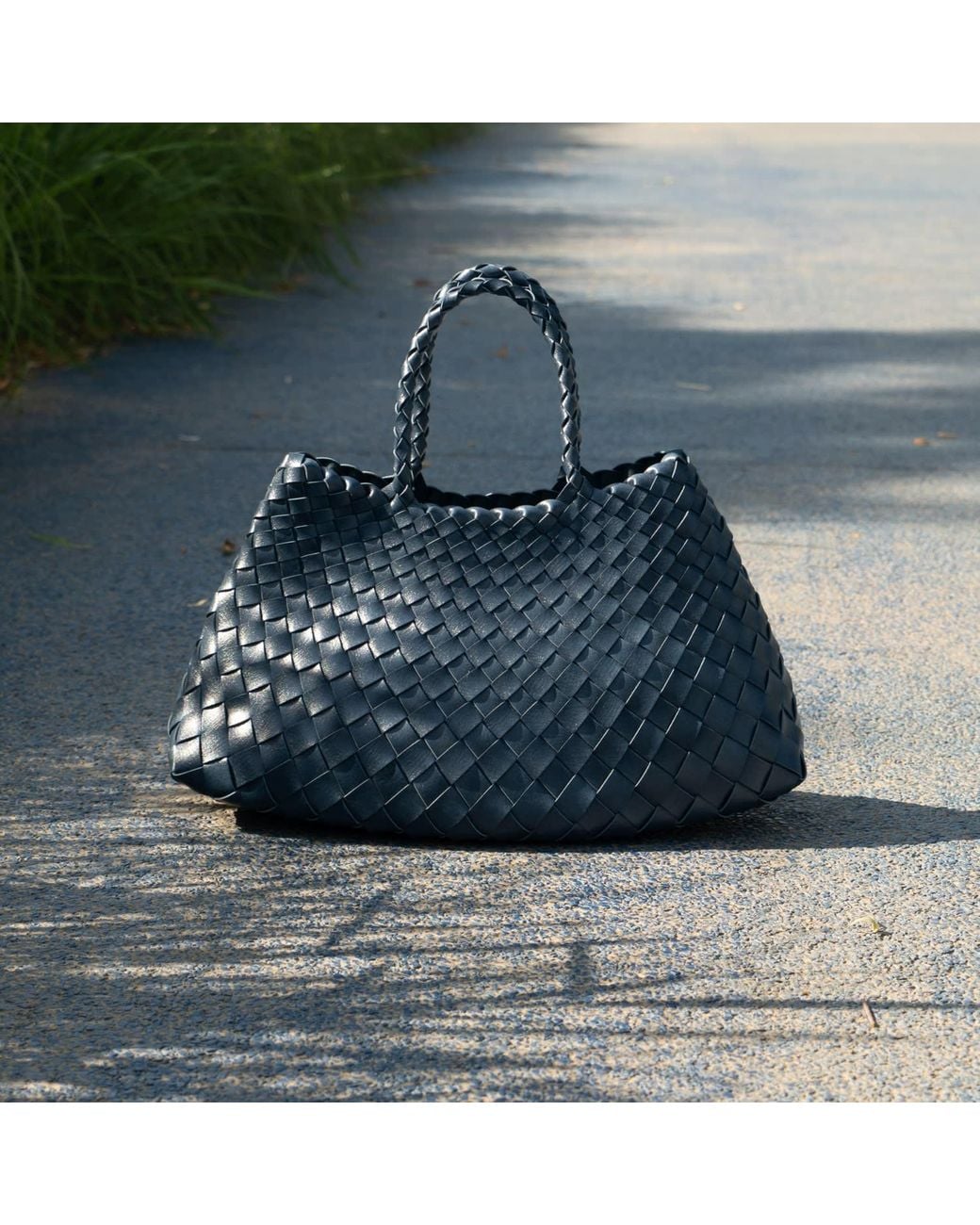 Rimini Orange Woven Vegan Leather Tote 'Elisabetta'