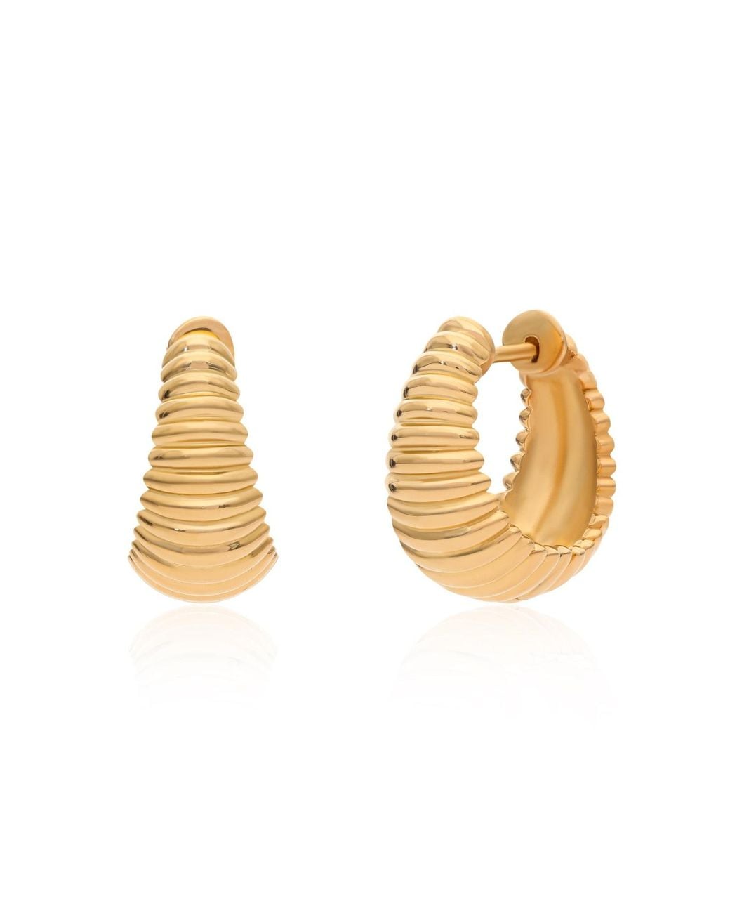 Preeti Sandhu Metallic Ridged Basket Vermeil Hoops