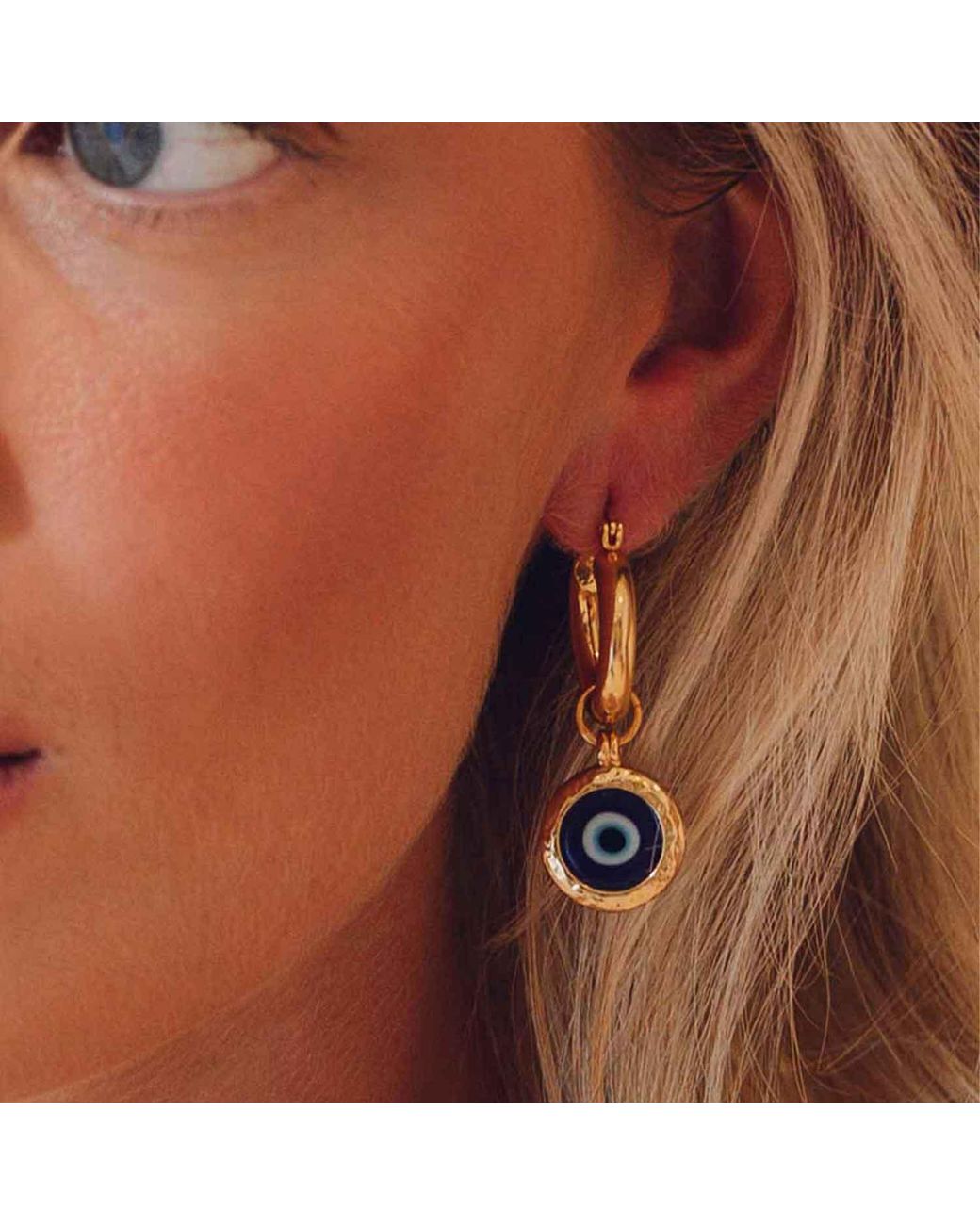 Formation Co. Jewellery Blue Mati Evil Eye Hoops