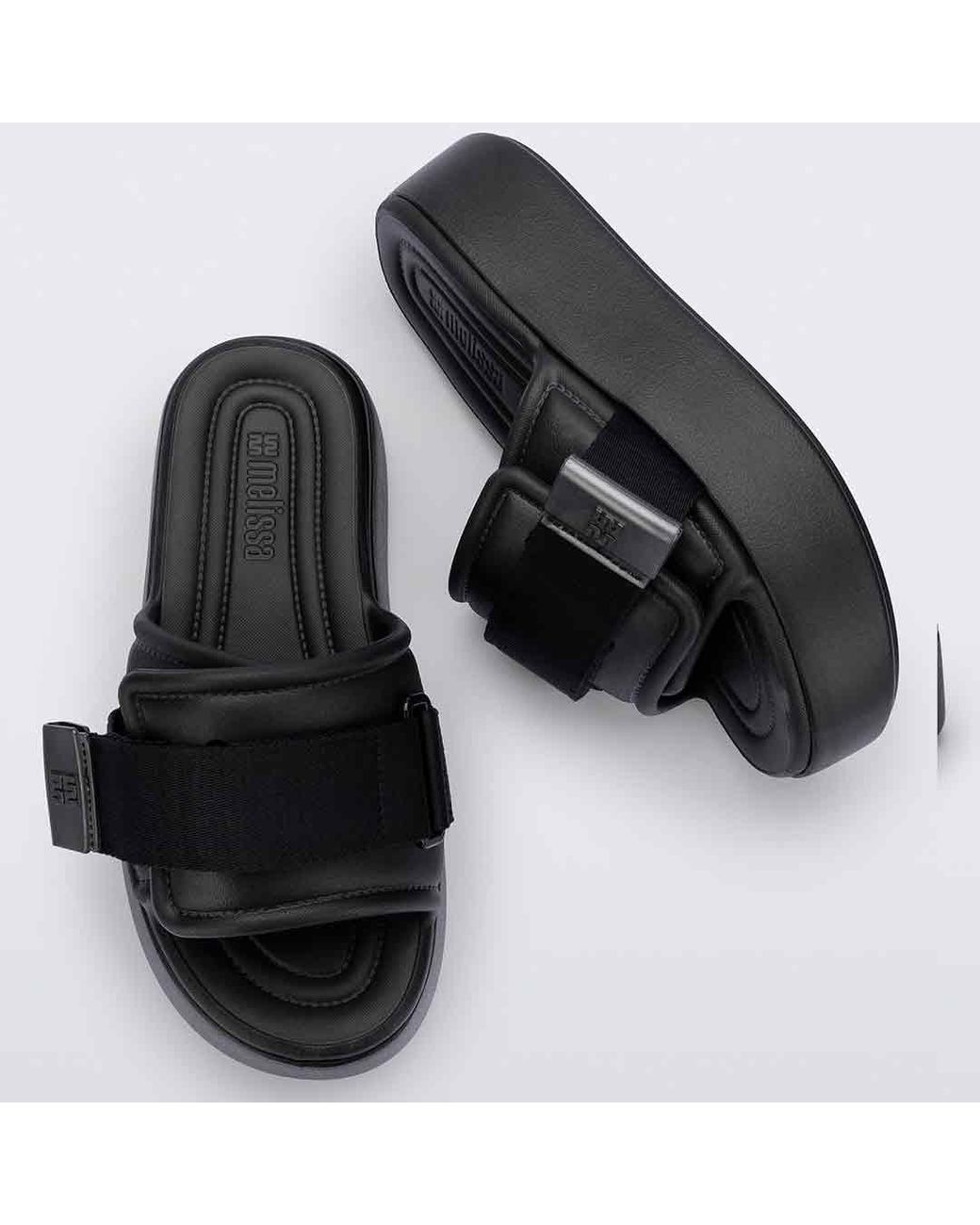 Melissa Black Free Fuzzy Slide Platform