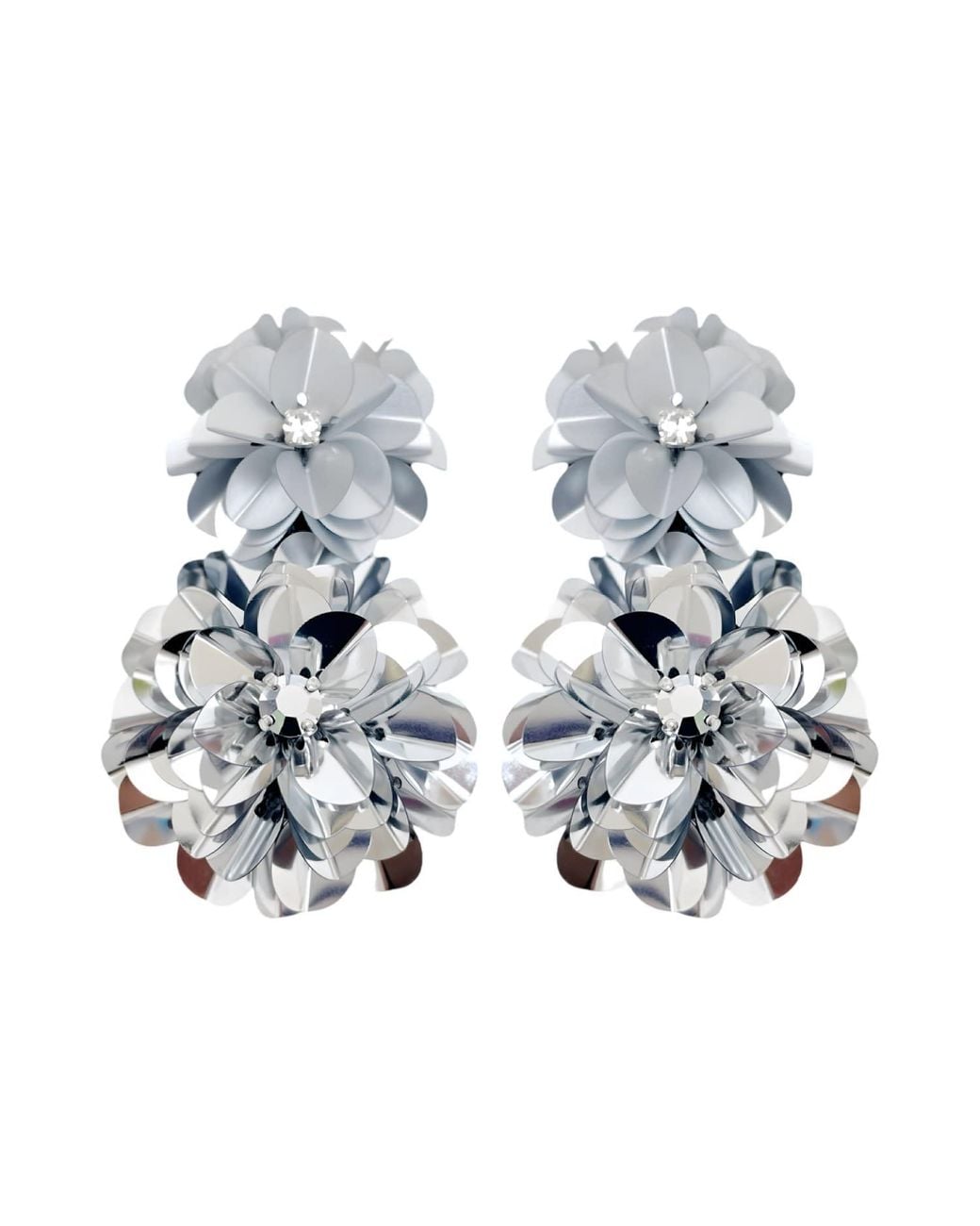 PINAR OZEVLAT Blue Metallic Blossom Drops