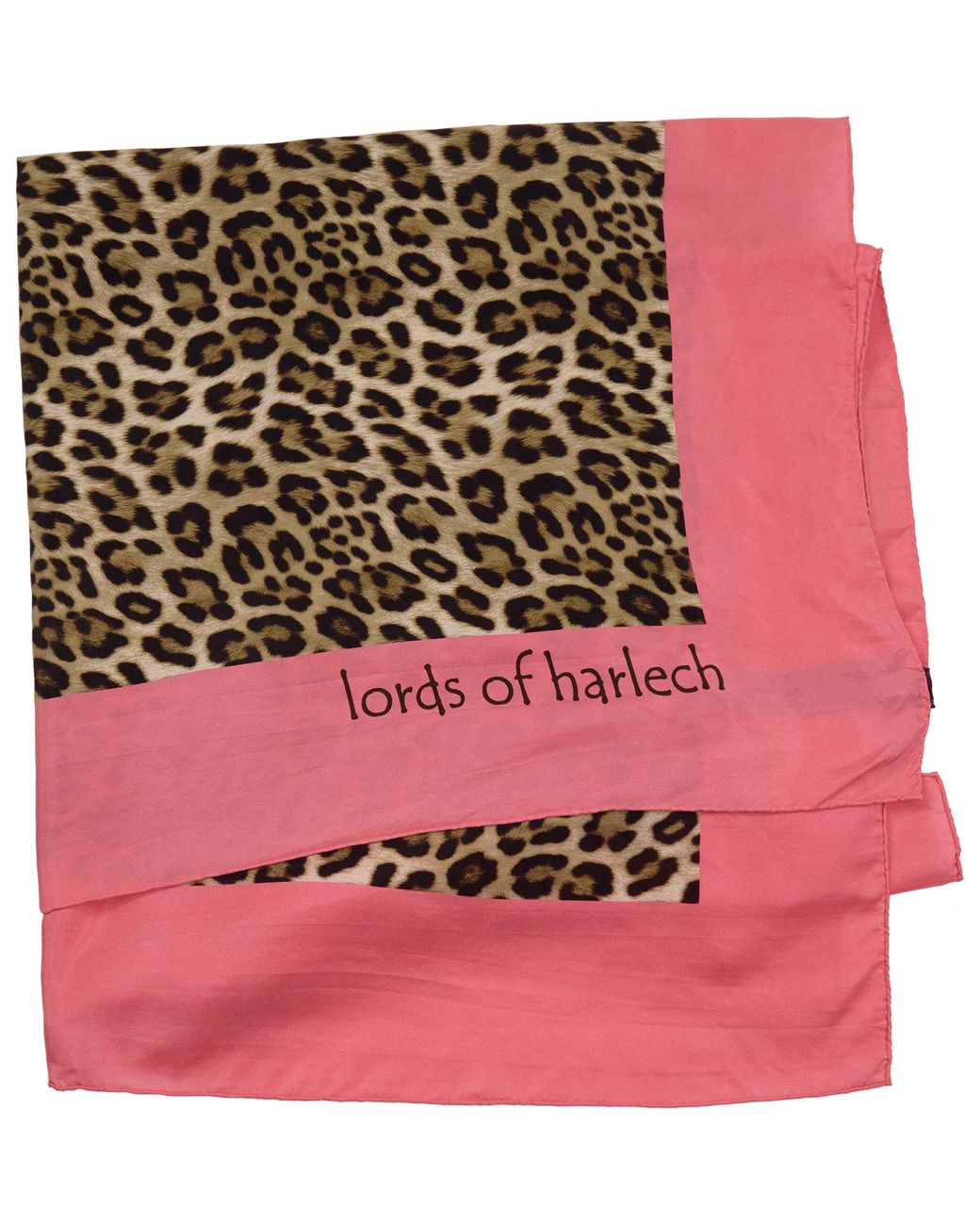 Lords of Harlech Pink Sapphira Leopard Printed Scarf