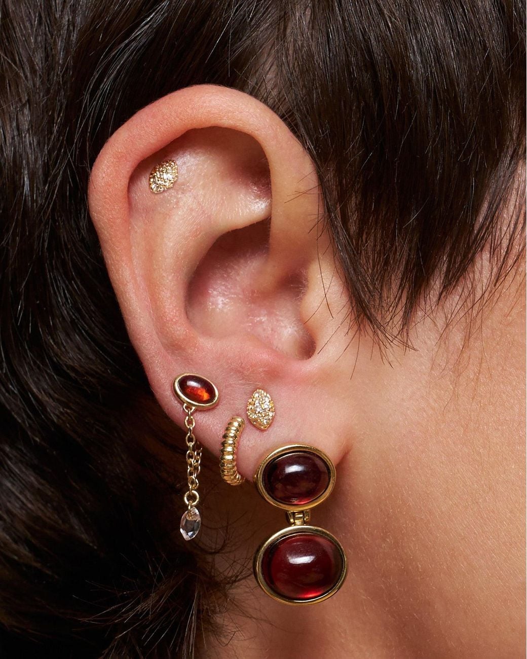 Stone Fruit Blue Juicy Chain Earrings