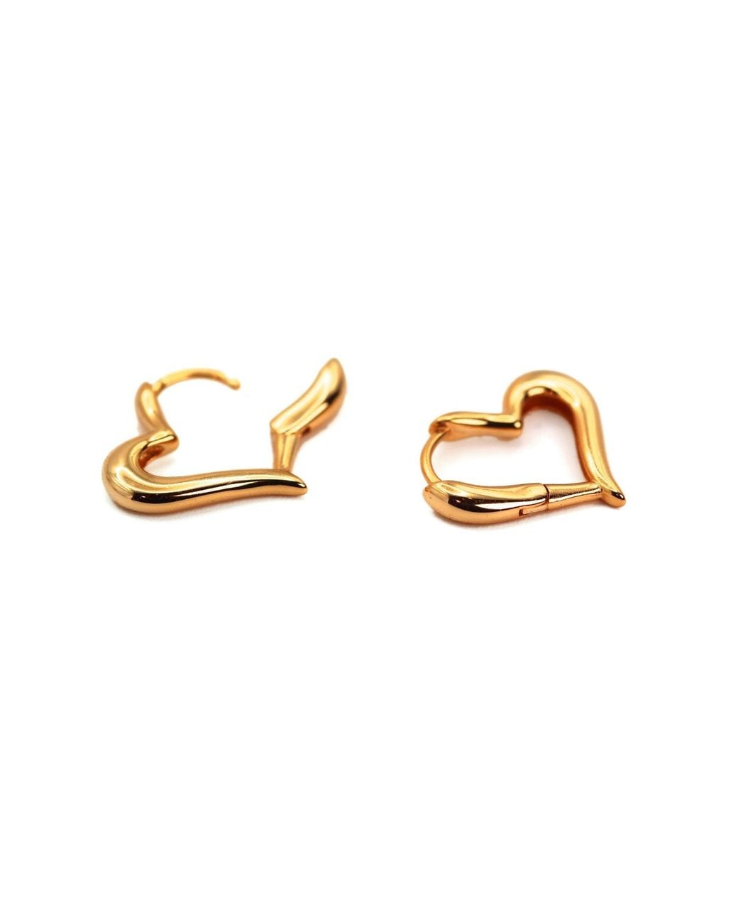 VicStoneNYC Fine Jewelry Metallic Lovely Heart Hoop Earrings