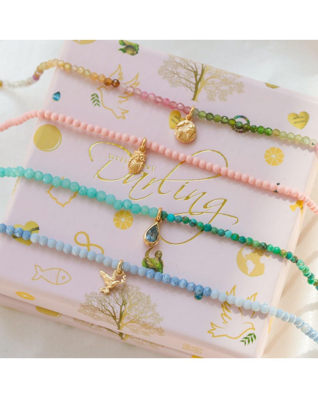 With Love Darling Metallic Opal Wisdom Wrap Pearl Bracelet