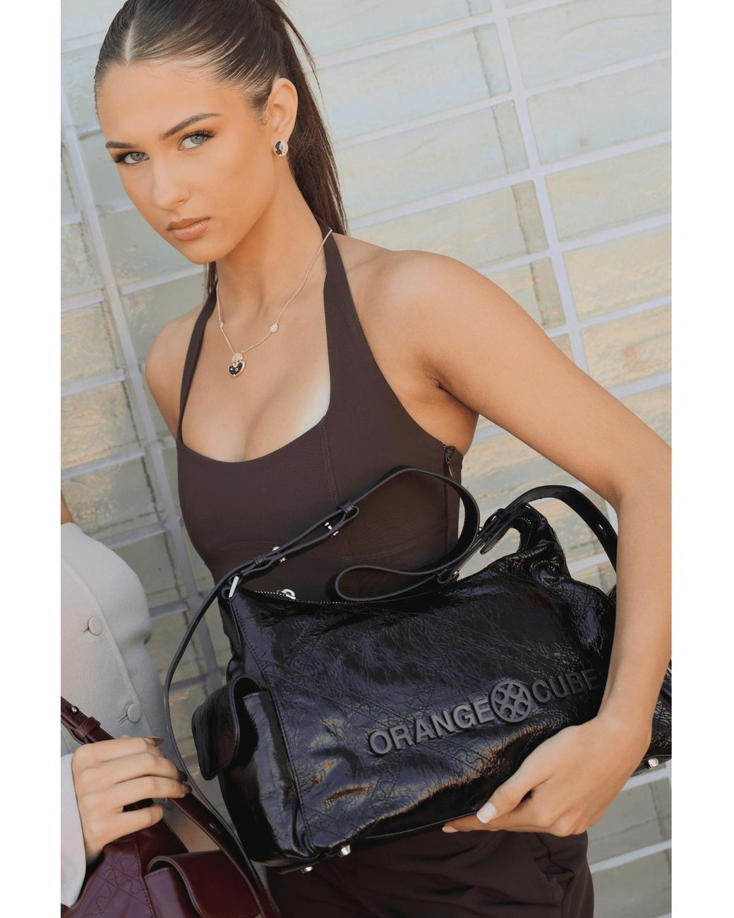 Orange Cube Black Metropolitan City Bag