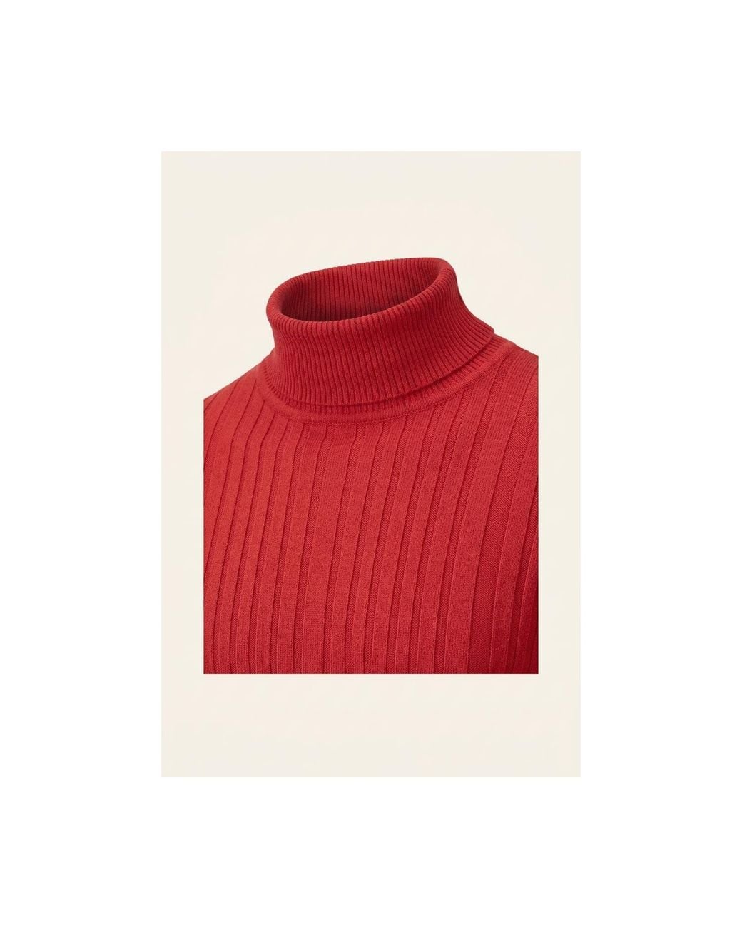 Ron Tomson Red Roll Neck Ribbed Sweater for men