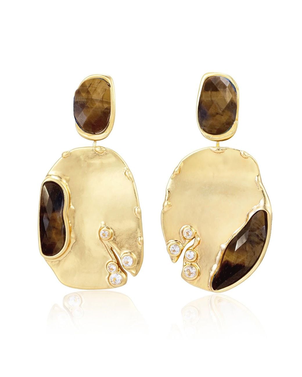 Rare Matters Jewelry Metallic Tiger's Eye Drop Earrings
