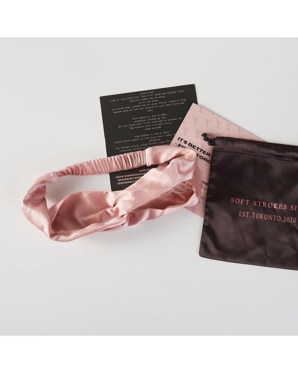 Soft Strokes Silk Pink Pure Mulberry Silk Turban Style Headband