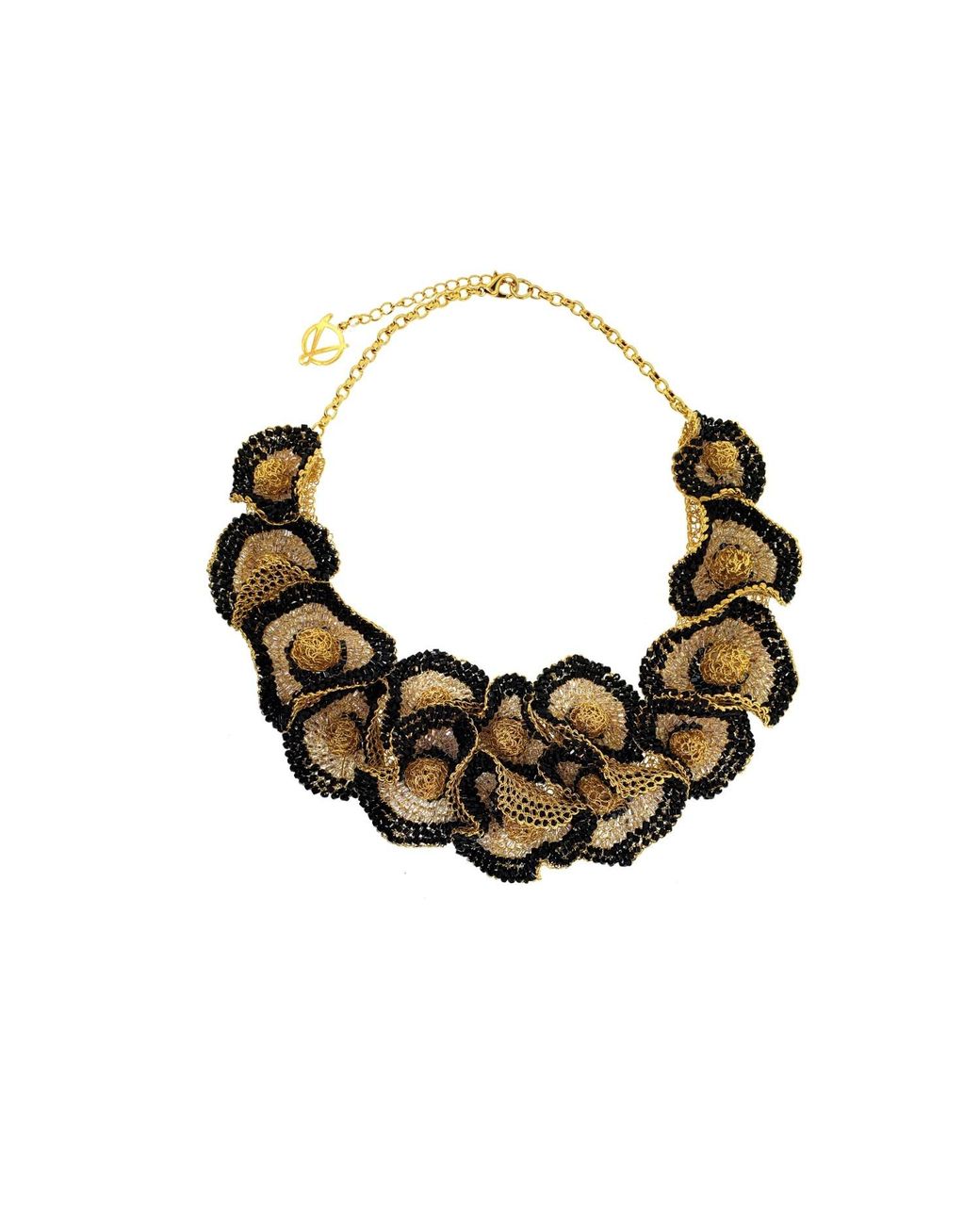 Lavish by Tricia Milaneze Black Mix Buttercup Crystal Handmade Necklace