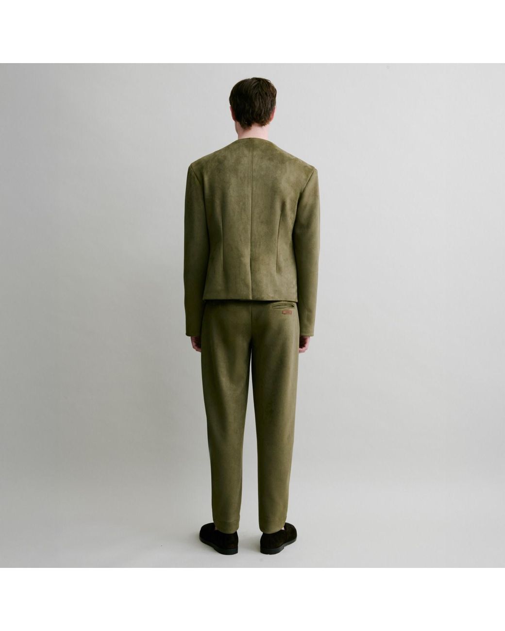 Luroq London Green Clean Line Trousers for men