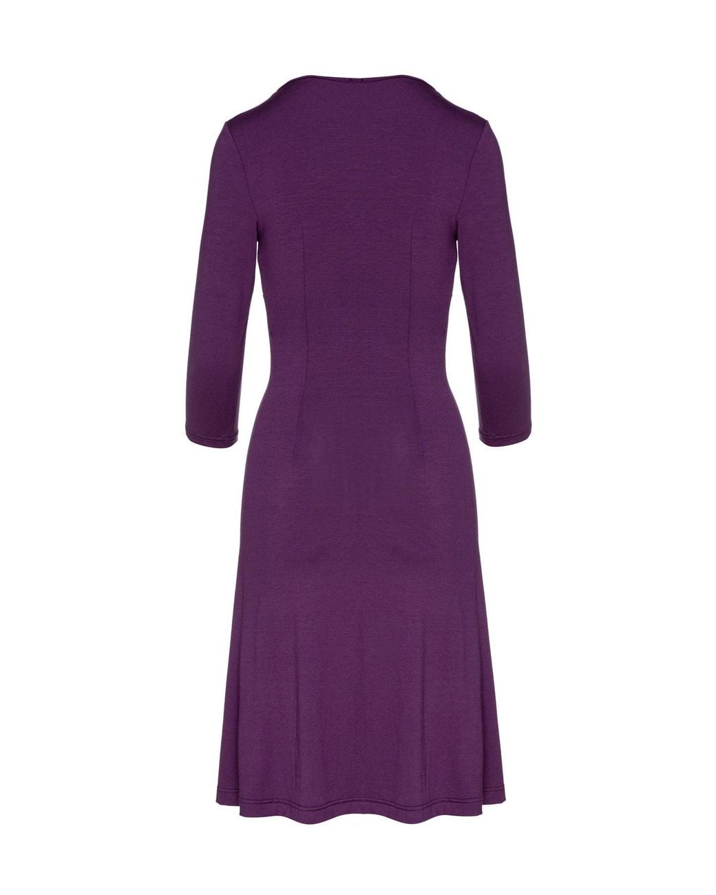 Conquista Purple Aubergine Faux Wrap Dress