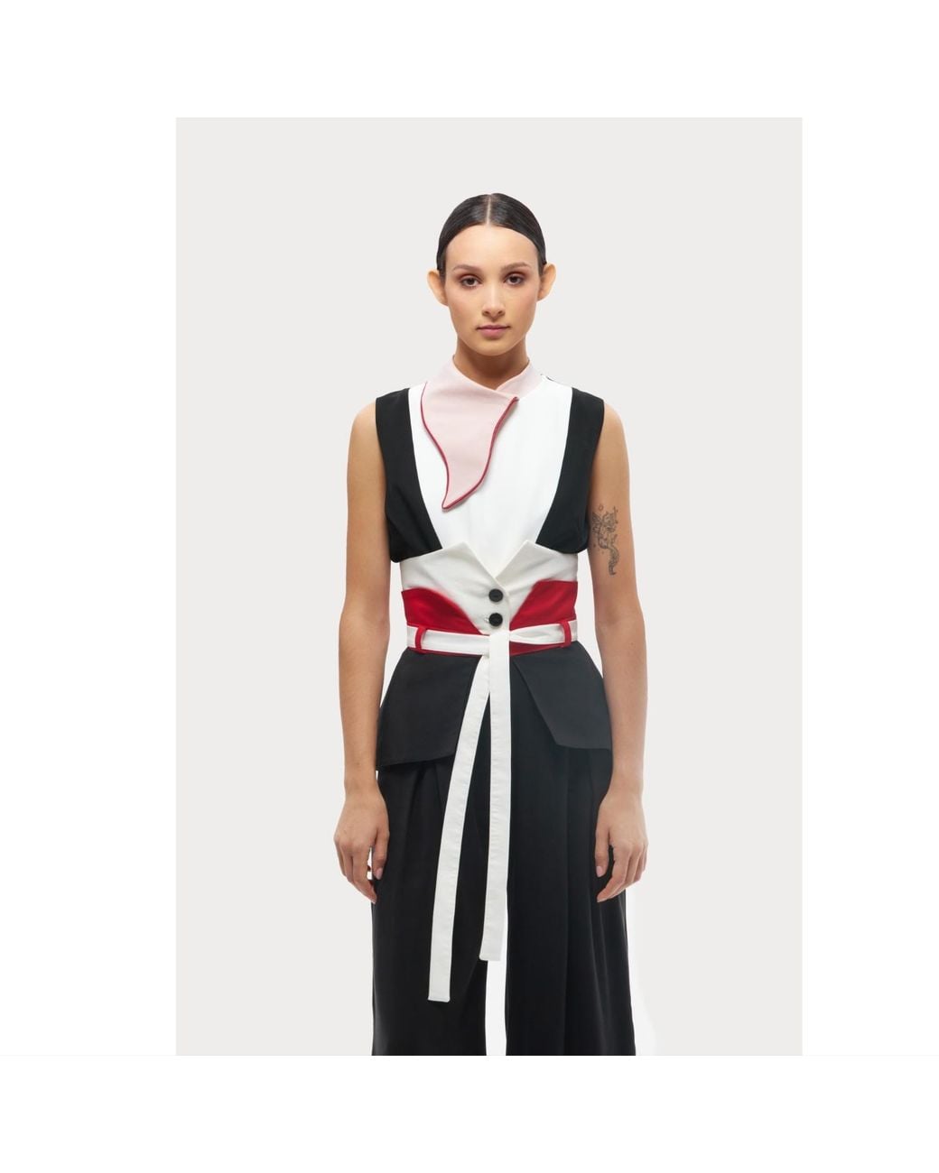 Julia Allert Black Flared Pants With Corset Waistband
