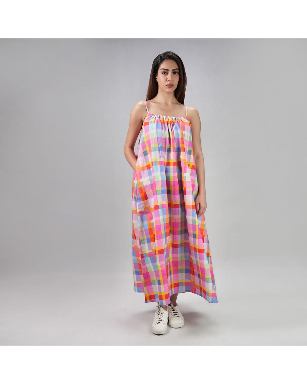 DHARA SHETH DUBAI Red The Palette Picnic Spaghetti Strap Maxi Dress
