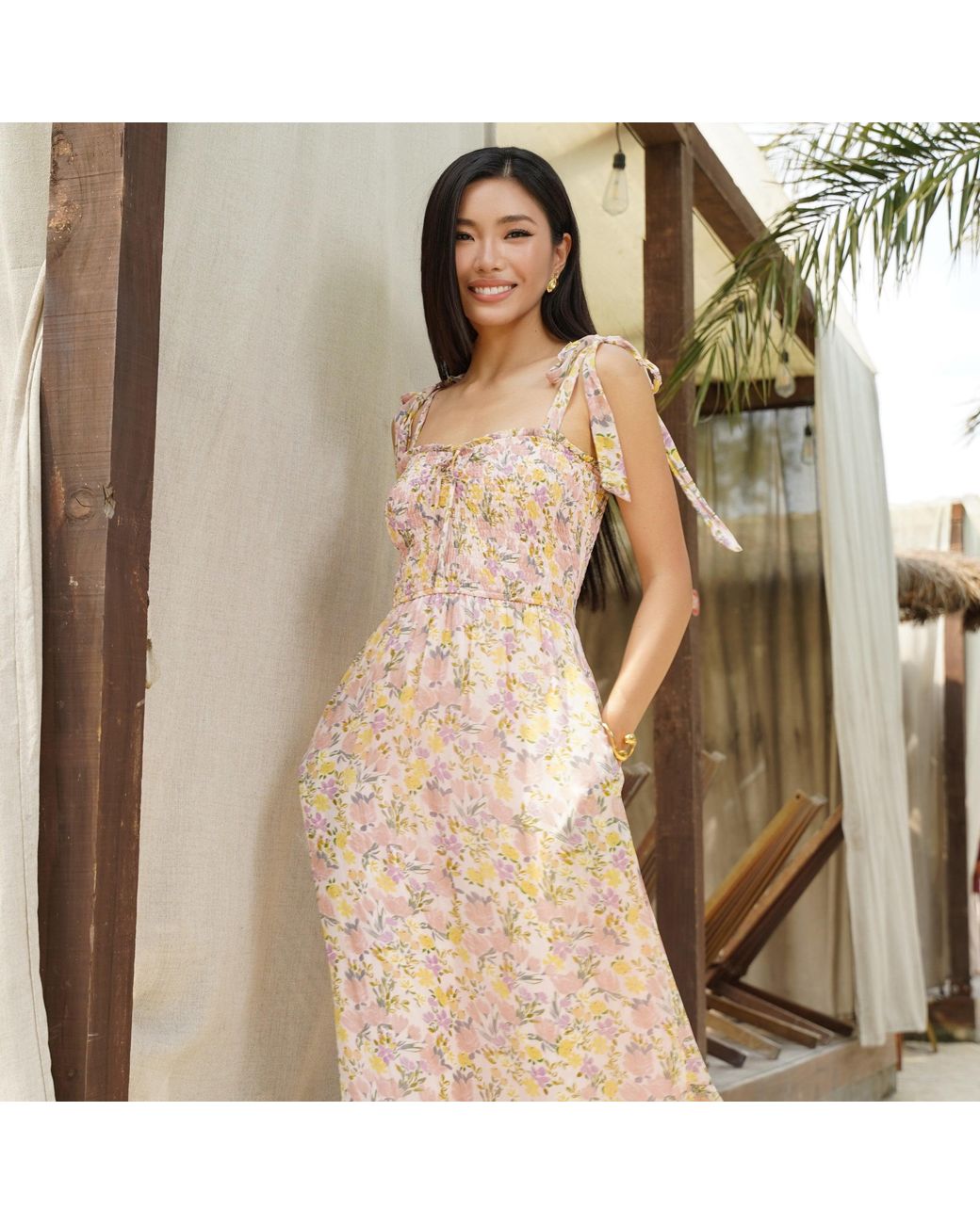 Yumi Kim Natural Neva Blush Maxi Dress