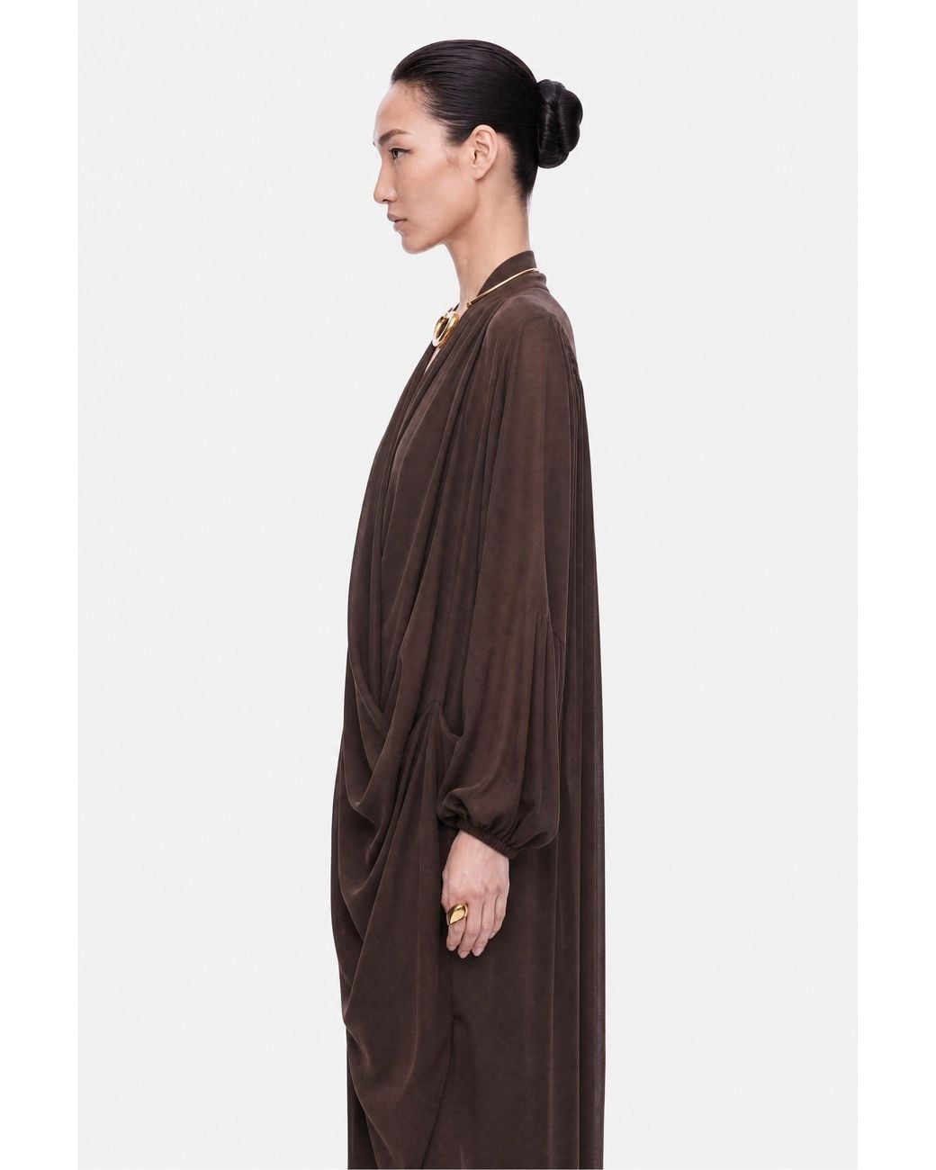 Nocturne Red Draped Wrap Maxi Dress