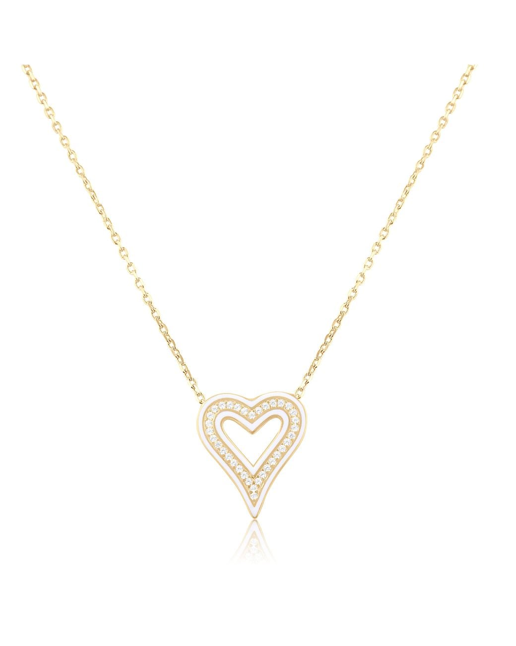 SHYMI Metallic Enamel Open Heart Necklace