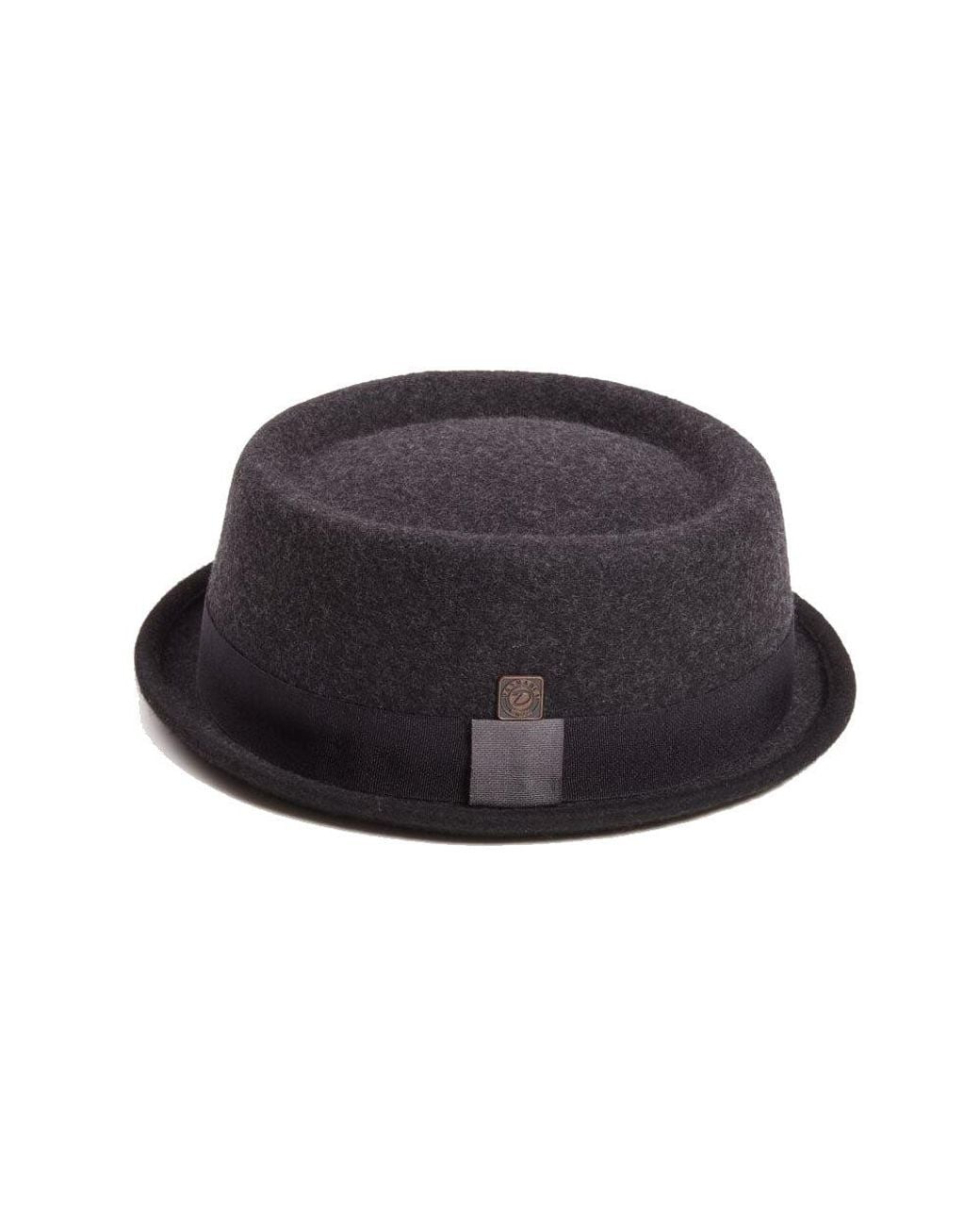 Dasmarca Hats Black Tony Slate Dark Felt Skimpy Brim Short Brim Rude Boy Mod Style Porkpie Hat for men