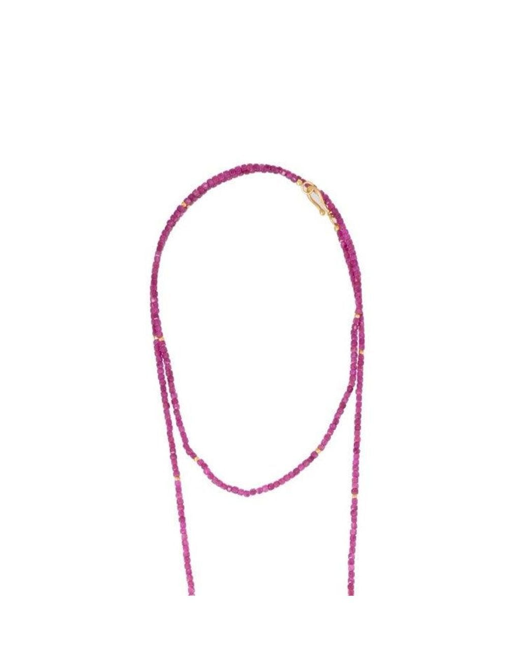Opium Jewels White Ruby Necklace With Beads