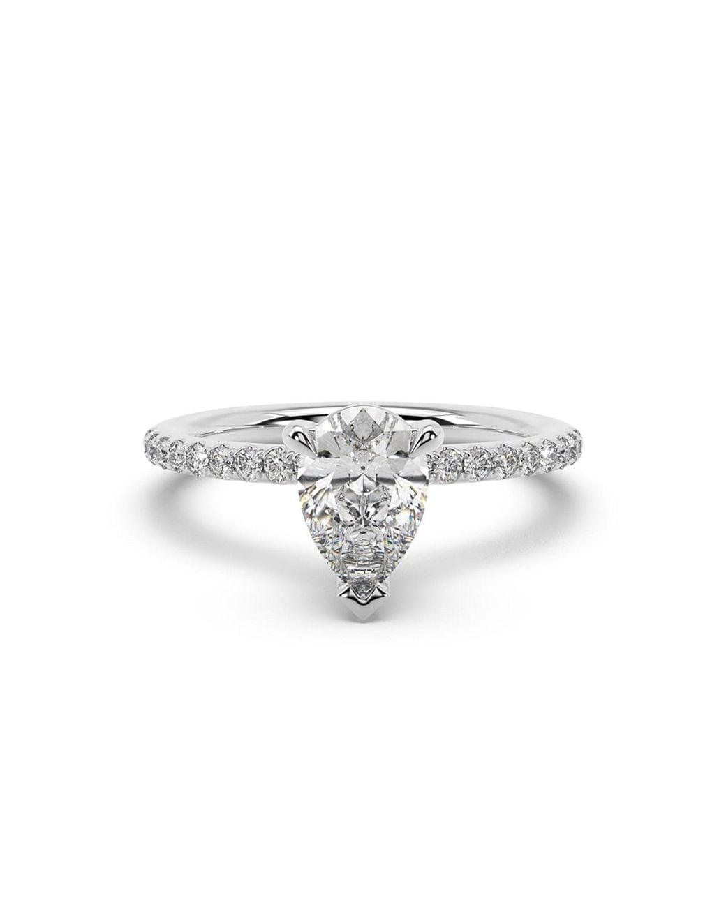Artisan White Lab-Grown Diamond Pear-Shaped Cocktail Ring