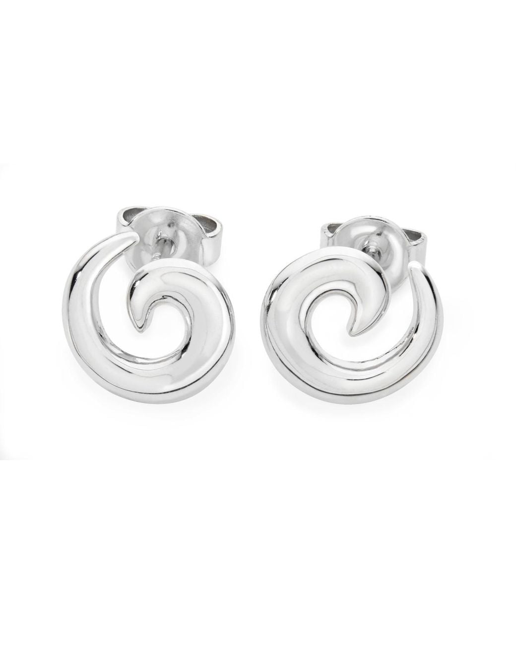 Lucy Quartermaine Metallic Solid Sterling Swirl Studs