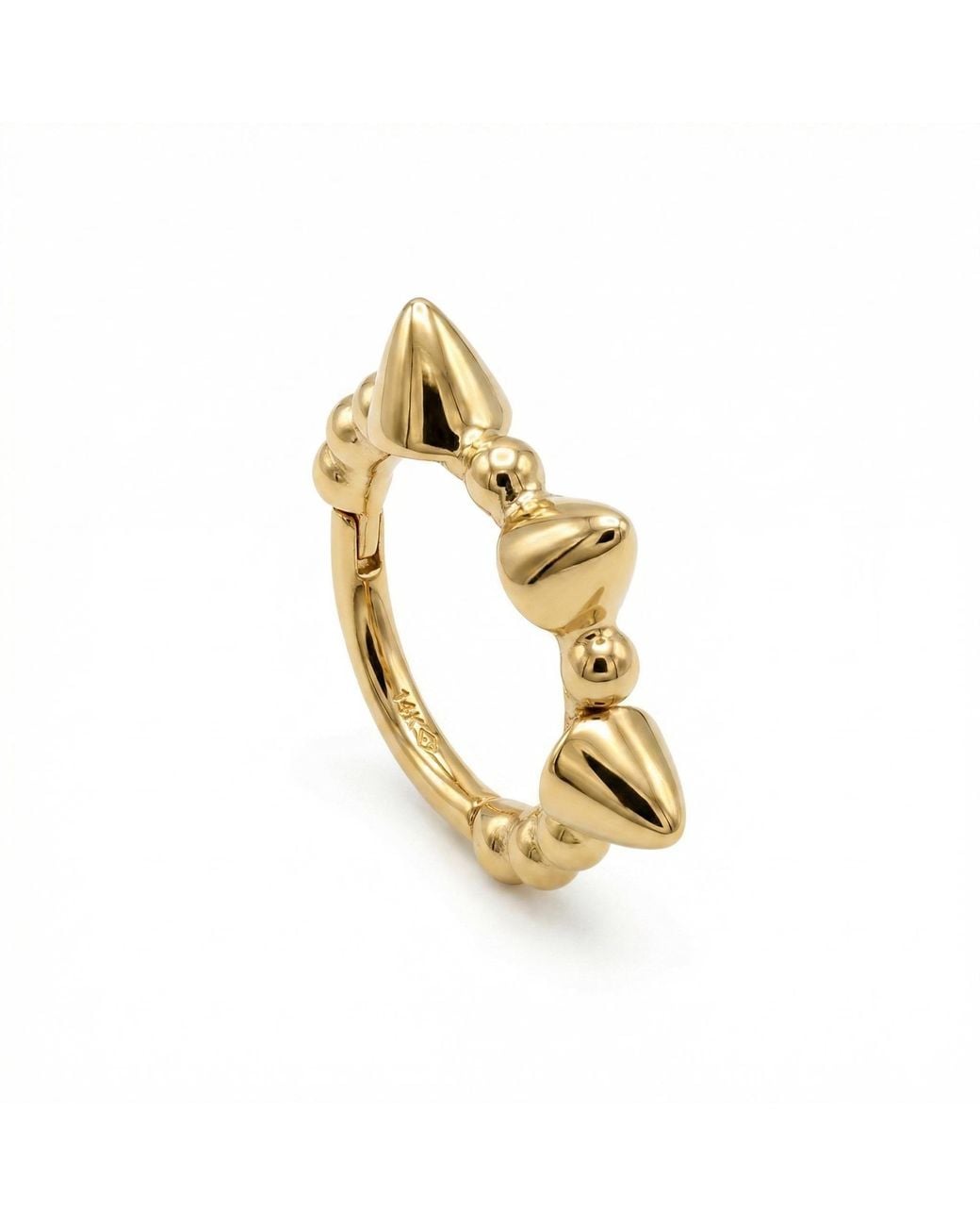 Zahav Jewelry Metallic 14K Solid 18G 8Mm Spiked Clicker Hoop