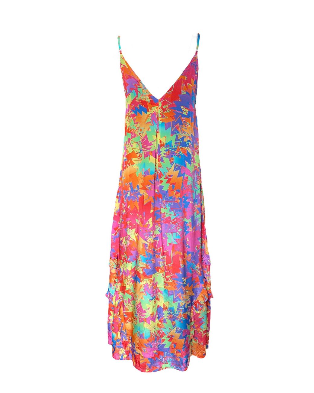 Any Old Iron White Pastel Lightning Ruffle Dress