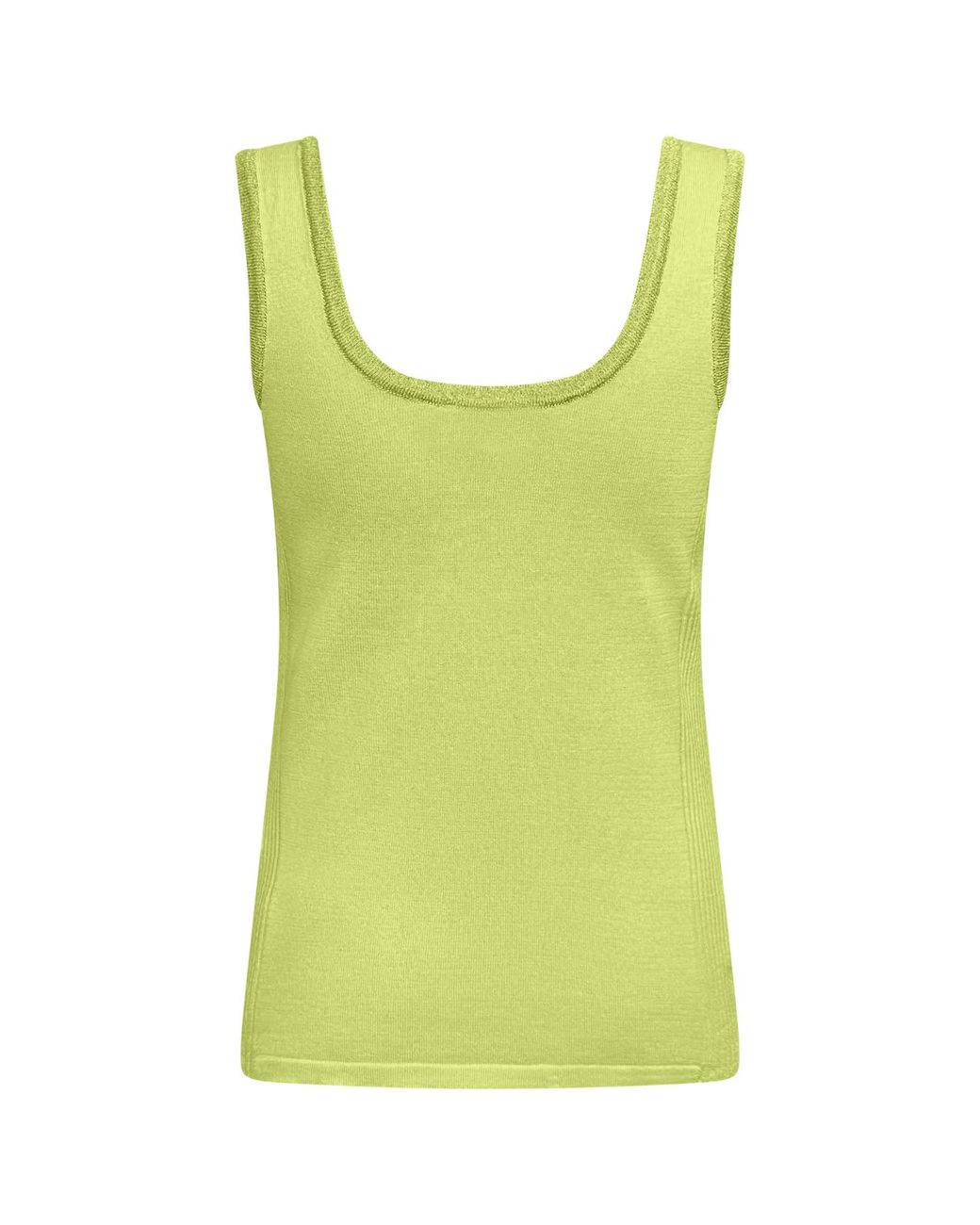 Perlavera Green Pompon Apple Knitted Singlet With Side Ribs