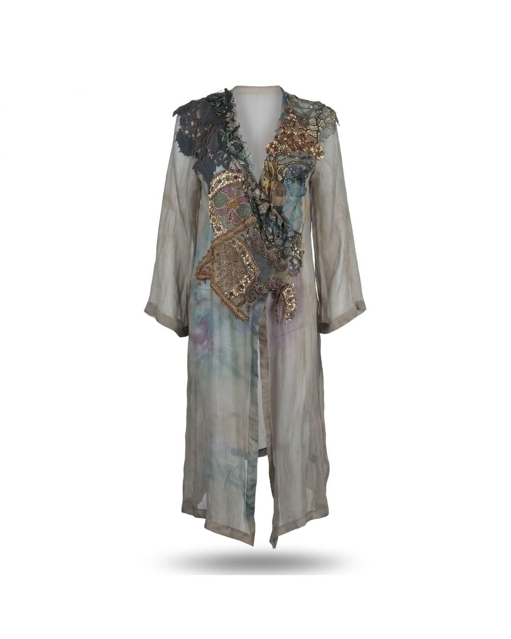 Saniya Khan Gray Hues Applique Jacket Dress